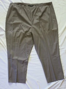 Zozo Beige Cropped Pants Cotton Blend Side Zip Stretch Back Slit Plus 24W - Picture 1 of 10