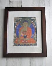 Gorgeous Framed Mongolian Tibetan Antique Thanka Thangka Large Painting Buddha