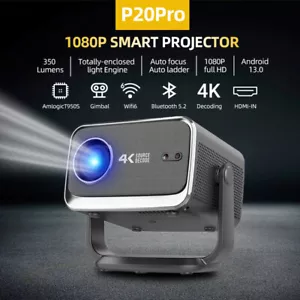 Smart LED 4K Projector Android 13.0 Home Theater 350ANSI Lumens Auto Focus 1080P - Picture 1 of 11