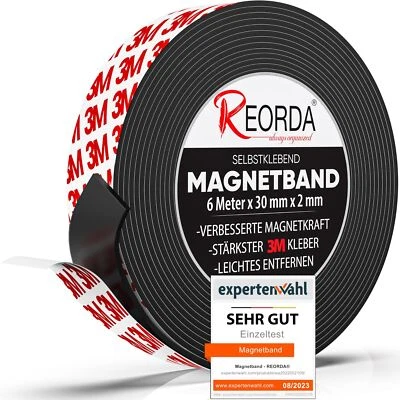 ® Magnetband selbstklebend | Stärkster Halt dank 3M-Kleber | Magnetband mit o... - Bild 1 von 4