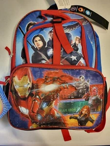 Nuevo con etiquetas Mochila Escolar y Bolsa de Almuerzo Equipo de la Guerra Civil Capitán América G - Imagen 1 de 7