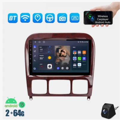 64G Für Mercedes S/CL Klasse W220 W215 Android 13 Autoradio CarPlay Kam Navi - Bild 1 von 4