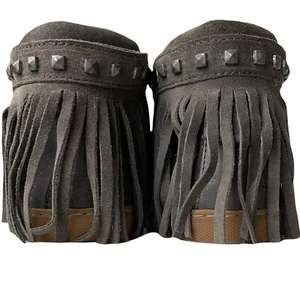 Zapatillas IKKS para mujer 7 gris piel de serpiente tachonadas con torso bajo con borlas - Imagen 1 de 12