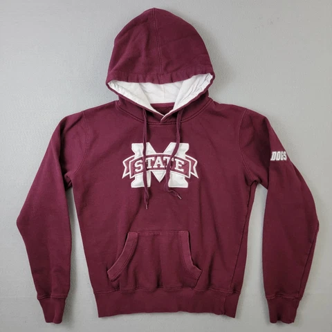 Mississippi State Bulldogs Hoodie Adult Small S Maroon Sweatshirt Stadium Cover