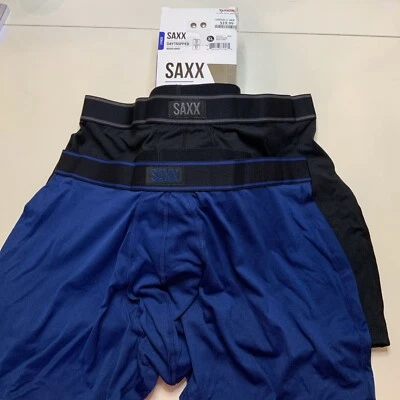 Paquete de 2 calzoncillos boxer SAXX Daytripper para hombre negros y azules urbanos XL nuevos con etiquetas Foto 1 de 4