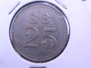 TOKEN S. B. "25" BLANK ON REVERSE IT 012.8 I9 - Picture 1 of 4
