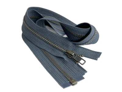 YKK #5 Antigua Latón Peso Medio Metal Chaqueta Cremallera Separadora 29" o 30" Foto 1 de 4