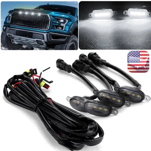 4X Smoked White LED Front Grille Light DRL For Ford F150 F-150 For Toyota Raptor - Bild 1 von 10