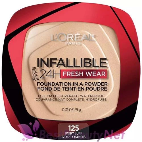 L'Oreal Infallible 24H Fresh Wear Foundation In A Powder 125 Ivory Buff 0.31oz - Image 1 of 1