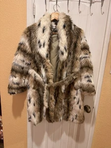 In Wear Kunstfellmantel Wendejacke abnehmbare Kapuze flauschig keine Größe - Bild 1 von 15