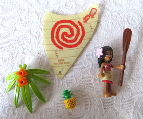 Lego Disney Moana Minifigure & Oar, Pineapple, Palm Leaf, Raft Sail  Set 41150