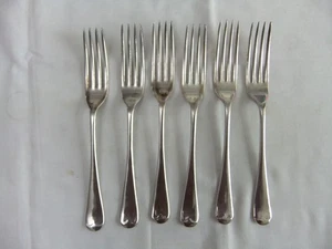 Vintage Viners Sheffield EPNS Super A Silver Plated Dessert Forks x6 Length 16cm - Picture 1 of 9