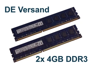Hynix RAM 2x 4GB = 8GB 2Rx8 PC3-12800U DDR3 UDIMM 1,5V 240pin PC Speicher - Bild 1 von 3