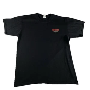 Anvil 1800 Tequila Herren T-Shirt Größe L Schwarz Kurzarm Rundhals Tee 2 Seiten - Bild 1 von 6