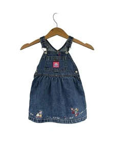 Vintage Oshkosh Denim Pullover Overall Kleid Baby Mädchen Cupcake Geburtstag 24 Monate - Bild 1 von 9