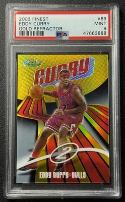 EDDY CURRY PSA 9 2003-04 TOPPS FINEST BASKETBALL #89 GOLD REFRACTOR 5/25 BULLS - Image 1 of 2