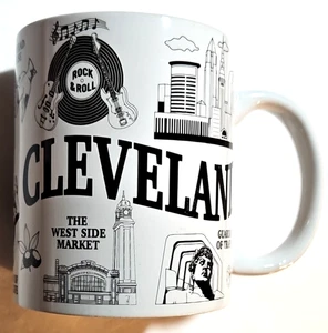 Cleveland Ohio Souvenir Mug Skyline Landmarks Amish Country Rock & Roll 3.75"x 3 - Picture 1 of 8