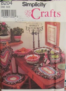 Simplicity Crafts 8204 RAG CROCHET Baskets Chair Pads Placemat Pattern Botsford - Picture 1 of 2