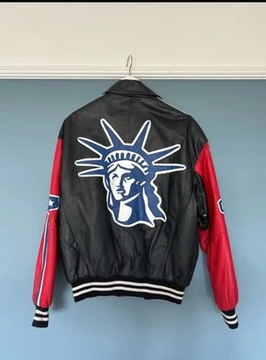 Michael Hoban Vintage Leather Bomber Jacket Statue Of Liberty XL - Image 1 of 4