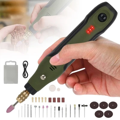 MARKENLOS Mini Multifunktionswerkzeug Drehwerkzeug Schleifgerät Dremel USB Akku Schleifer