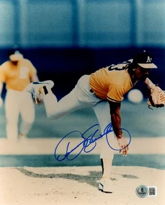 DENNIS ECKERSLEY SIGNED AUTOGRAPHED 8x10 PHOTO OAKLAND A'S LEGEND BECKETT BAS - Picture 1 of 2