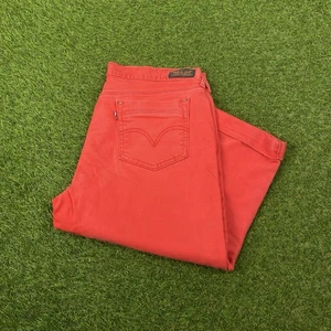 LEVI'S Womens Straight Capri Trousers US 12 Large W31 L18 Red Cotton - Picture 1 of 5