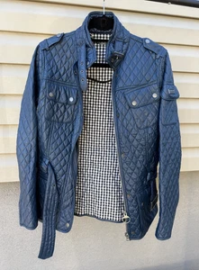 Barbour International Northumberland Tartan Womens Blue Quilted Jacket Size 6 - Picture 1 of 8