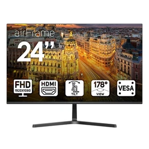 24" FHD Monitor, 1920x1080, 75hz, VESA, Tilt, HDMI/VGA, Slim Bezel - Picture 1 of 6