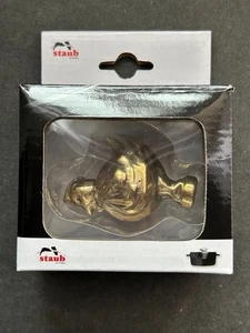 Perilla de latón Staub Animal pollo dorado Z1030-671 modelo limitado con paquete ABIERTO - Imagen 1 de 24