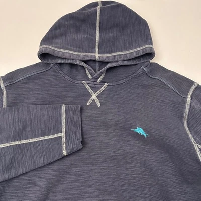 Tommy Bahama Tobago Bay Para Hombres XXL Azul Sudadera con Capucha Algodón Pima Suave Informal Pullover Foto 1 de 4