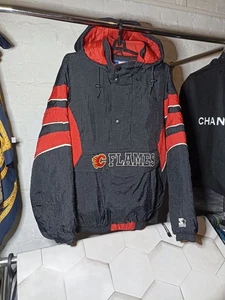 1990s Calgary Flames NHL Insulated Starter Embroidered Jacket - Picture 1 of 9