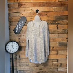 First Love Mujer Arena y Gris Animal Print Túnica Con Capucha Top Talla M/L - Imagen 1 de 12