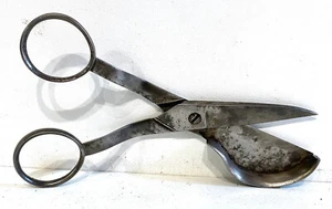 Ancien Ciseaux Mouchette Coupe Flamme - Photo 1/5