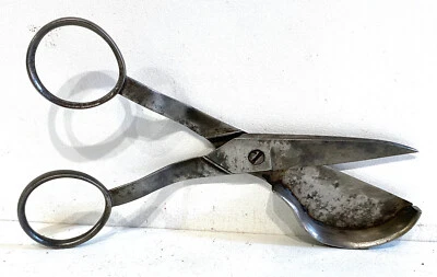 Ancien Ciseaux Mouchette Coupe Flamme - Photo 1/4