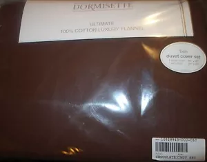 SET COPRIPIUMONE DORMISETTE TEDESCO LUSSO COTONE FLANELLA doppio 2pz cioccolato NUOVO - Foto 1 di 1