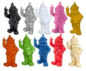 Rude Gnome Finger in Air Garden Ornament Figurine Resin 7 Colour Choices H32cm - Picture 1 of 32