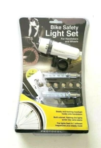 Protocol Bike Safety Light Set For Handlebars and Wheels 5 LED Night Headlight  - Picture 1 of 4