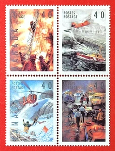Canada Stamp #1333a (1330-1333) "Dangerous Occupations" se-tenant BLK4 1991 - Picture 1 of 1