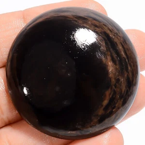 Natural Golden Rainbow Obsidian Round Cabochon Gemstone 92 Ct 39X39X9mm EE-48385 - Picture 1 of 2