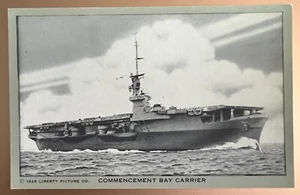 Postal Commencement Bay Carrier Primera Guerra Mundial Navy Ship c1945 - Imagen 1 de 2
