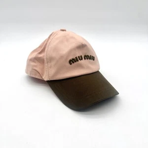 Miu Miu Two-Tone Logo Cap - OSFA | Pink & Braun Baseball Mütze | Geschenk Mütze - Bild 1 von 4