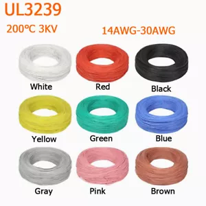 Cable de silicona flexible UL3239 alambre trenzado cobre estañado 200 °C 3KV 14AWG-30AWG - Imagen 1 de 19