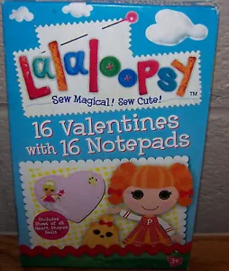 Valentines Day Exchange Cards (Box of 16) Lalaloopsy with Notepads - Picture 1 of 3