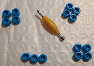 Tech Deck tool and Extra Wheels - Blue 3 Full Sets of wheels +3 Bonus Wheels - Picture 1 of 5