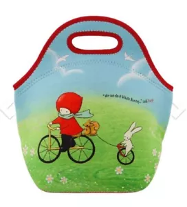 Santoro London Handtasche Neopren Brotzeittasche Poppi liebt Radfahren Häschen Kaninchen - Bild 1 von 5