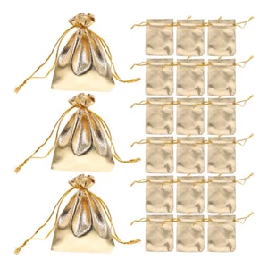 Golden Drawstring Pouch Glasses Gadget Holder Case Cloth Drawstring Stuff Bag - Picture 1 of 12