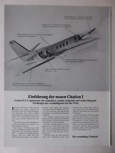 8/1977 PUB CESSNA CITATION I BUSINESS AIRCRAFT FLUGZEUG ORIGINAL GERMAN AD - Imagen 1 de 1