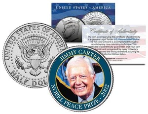 JIMMY CARTER * NOBEL PEACE PRIZE * 2002 Medal Winner JFK Half Dollar U.S. Coin - Picture 1 of 2