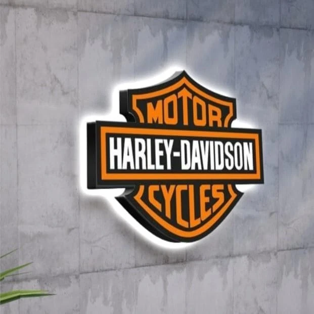 Placa de luz Harley-Davidson e decoração HD com USB P. Luz regulável 18x15 polegadas - Imagem 1 de 4