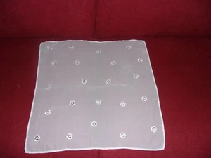 GAP-VINTAGE ELFENBEINFARBEN TRANSPARENT BESTICKT BLUMEN 20X20" SCHAL FÜR DAMEN - Bild 1 von 2